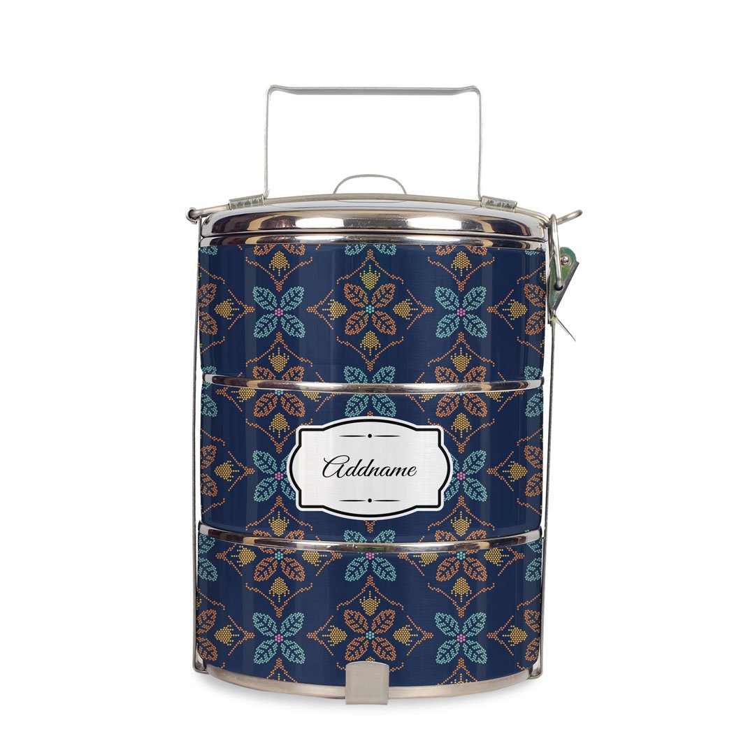 Peranakan Java Traditional Blue Tiffin Carrier