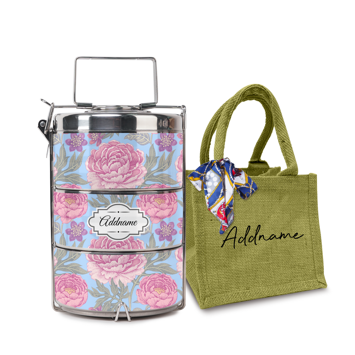 Peony Flower Tiffin Carrier