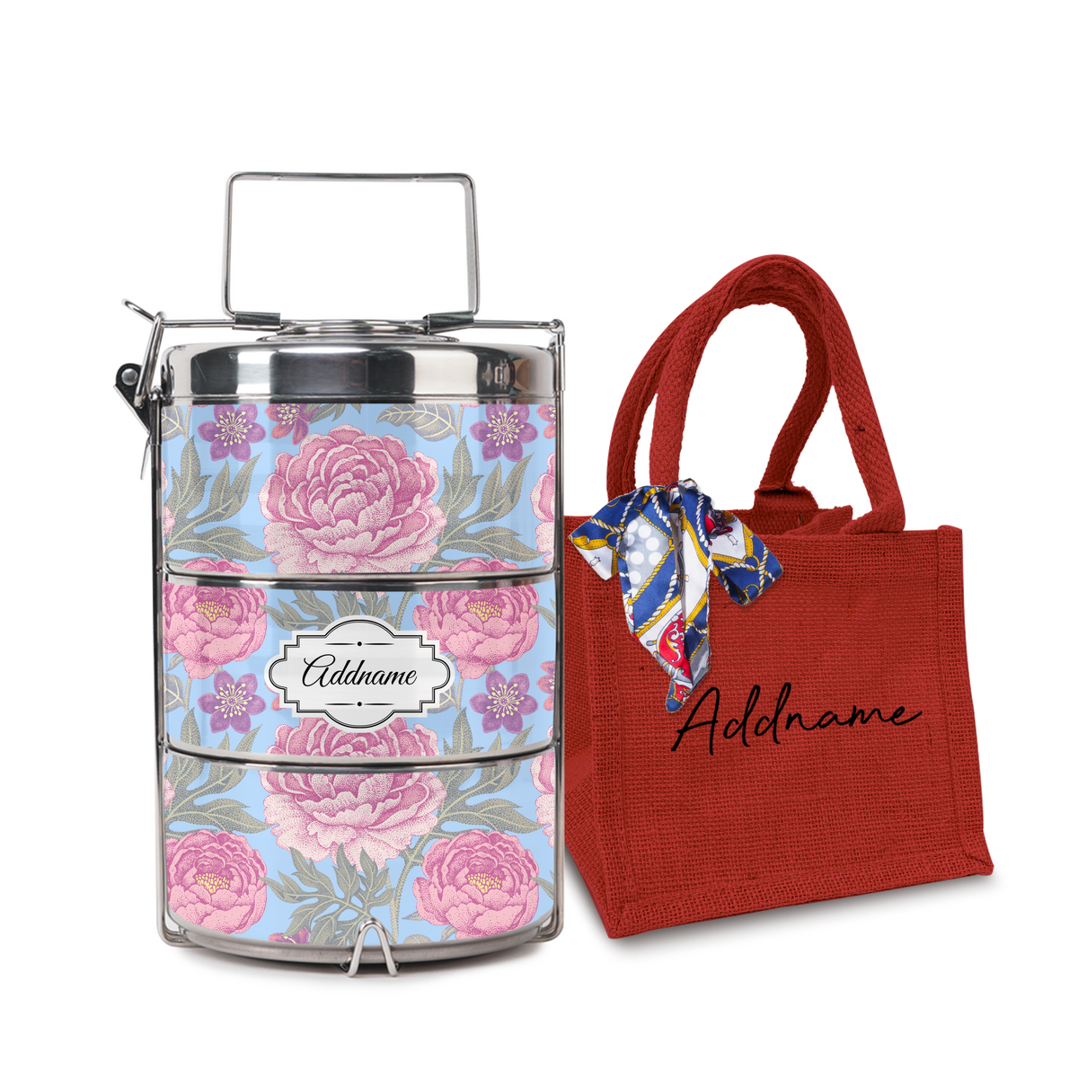 Peony Flower Tiffin Carrier