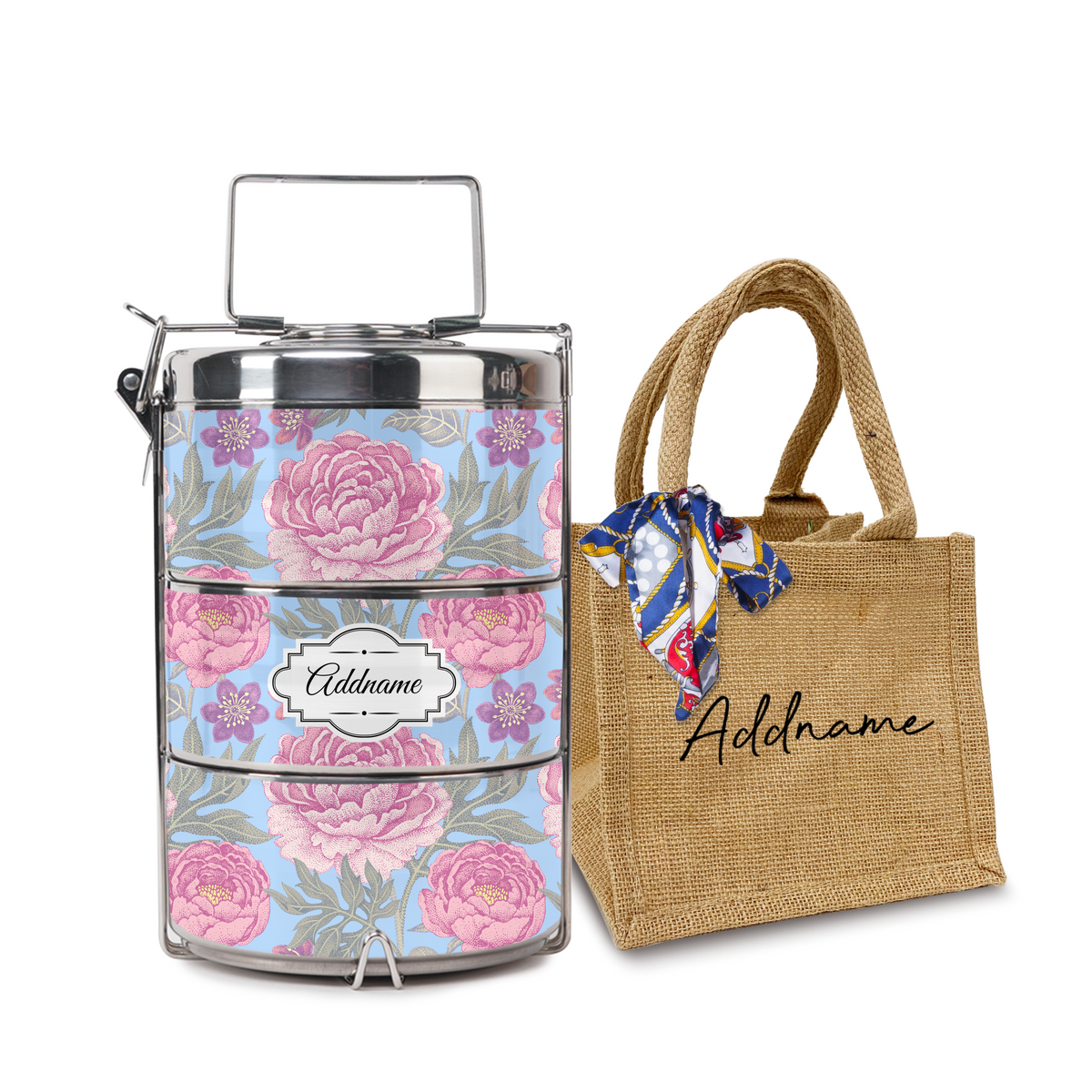 Peony Flower Tiffin Carrier