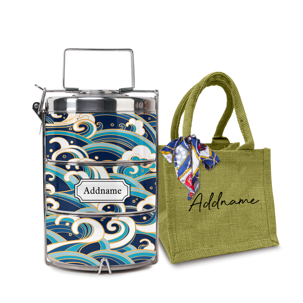 Gold Lining Wave Tiffin Carrier