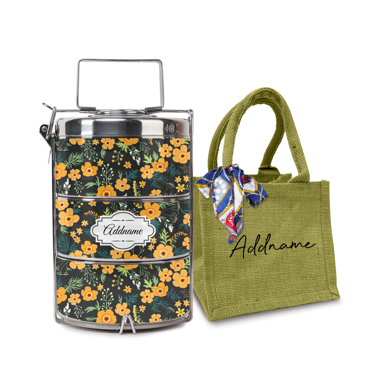 Yellow Windflower Tiffin Carrier