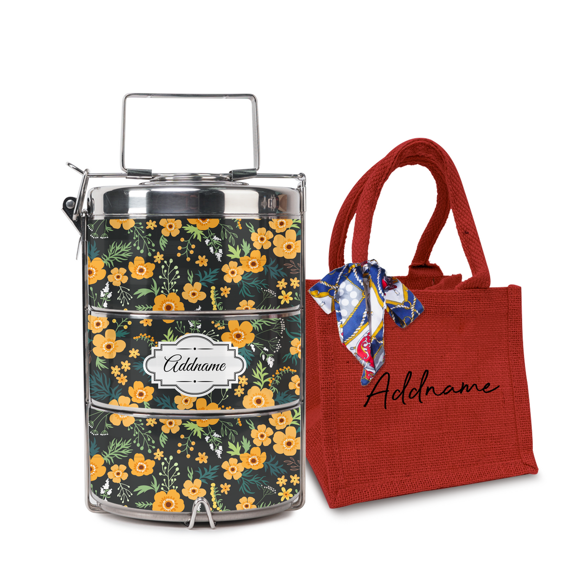 Yellow Windflower Tiffin Carrier