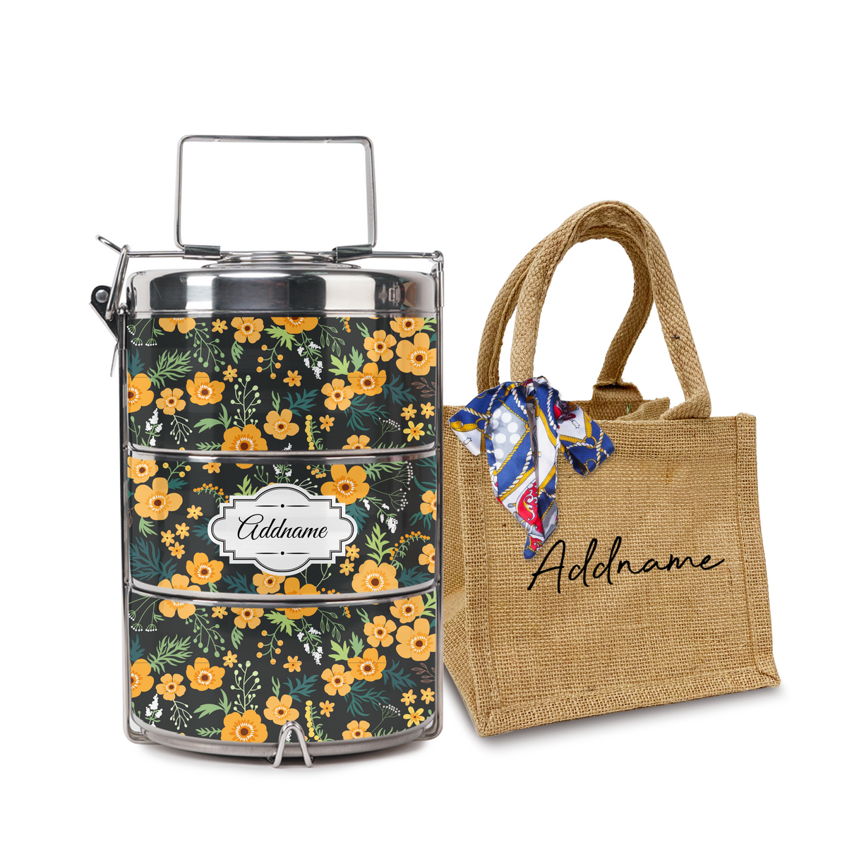 Yellow Windflower Tiffin Carrier