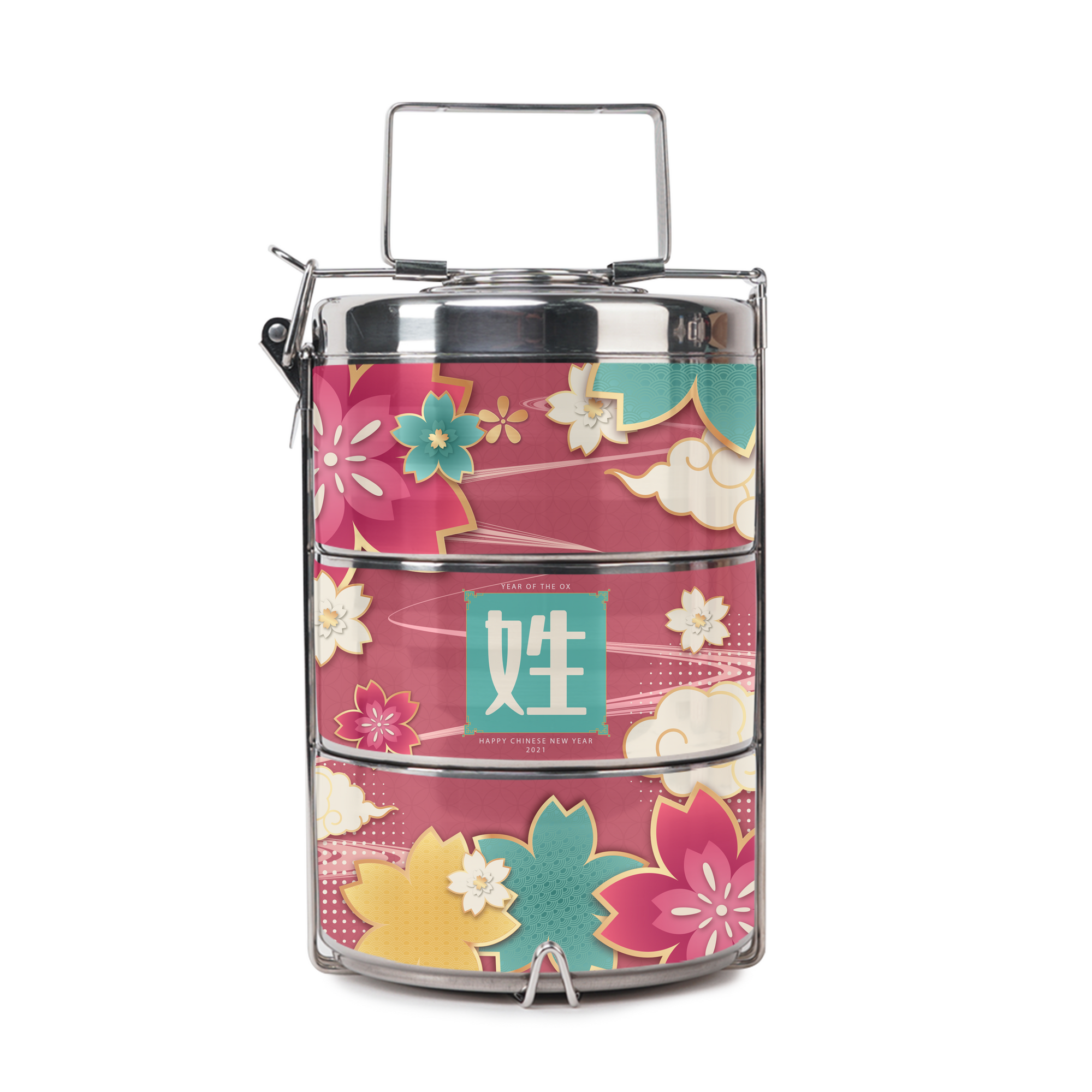 [CNY 2021] CNY Surname Series Cherry Blossom Pink Tiffin Carrier