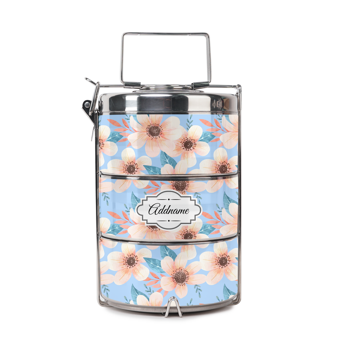 Pink Windflower Tiffin Carrier