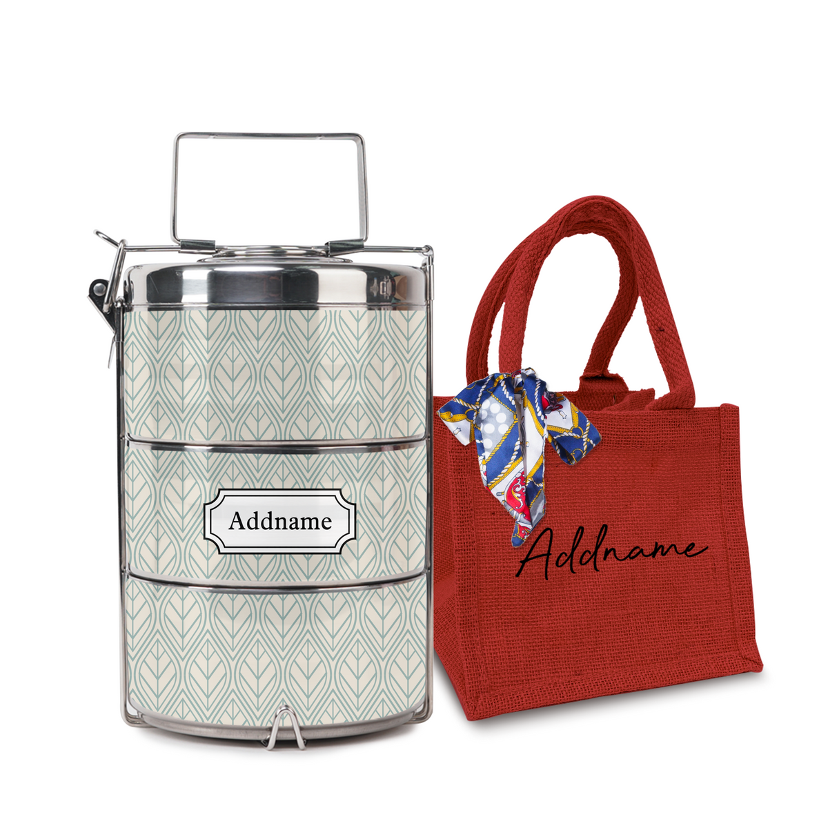 Minimal Geometric Leaf Tiffin Carrier