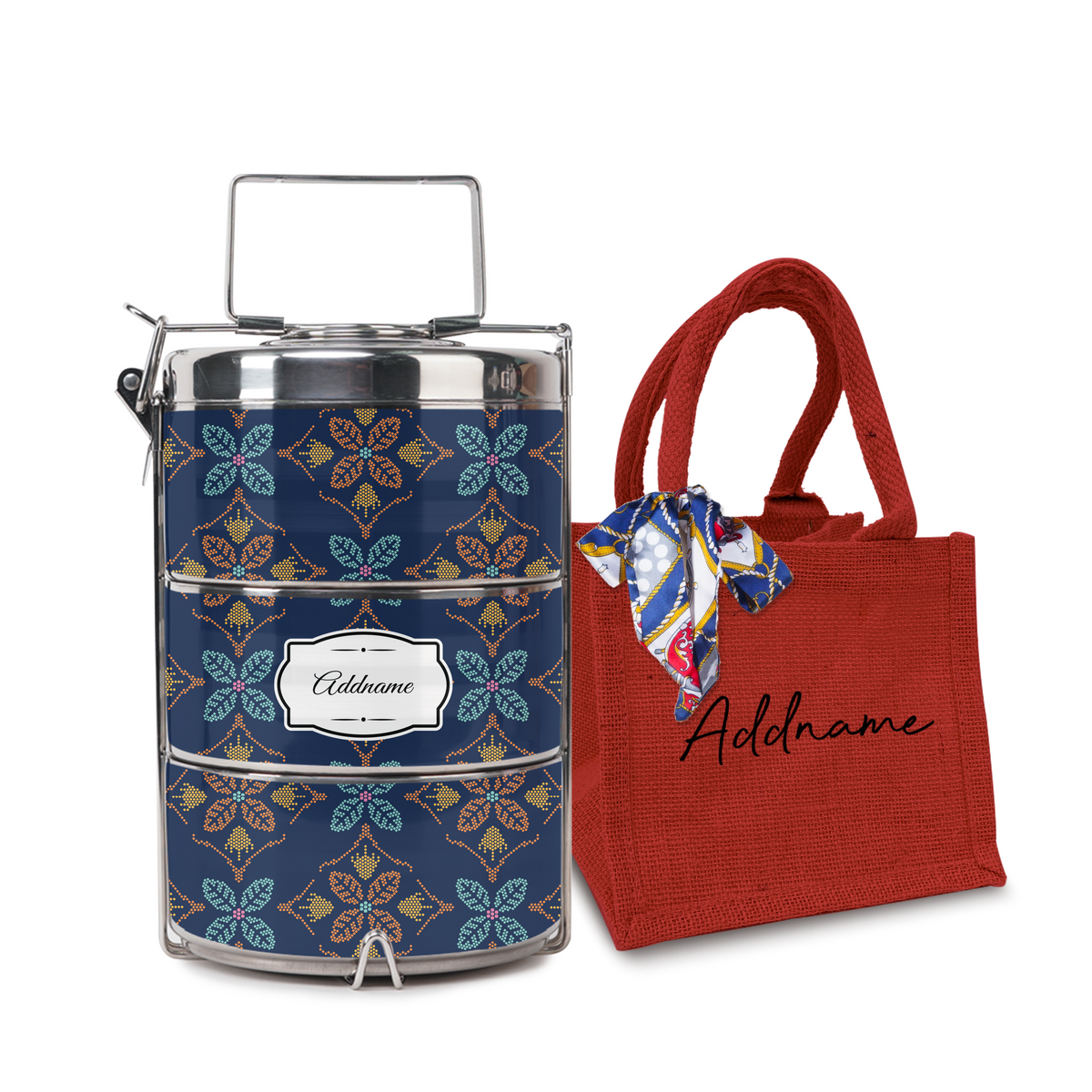 Peranakan Java Traditional Blue Tiffin Carrier