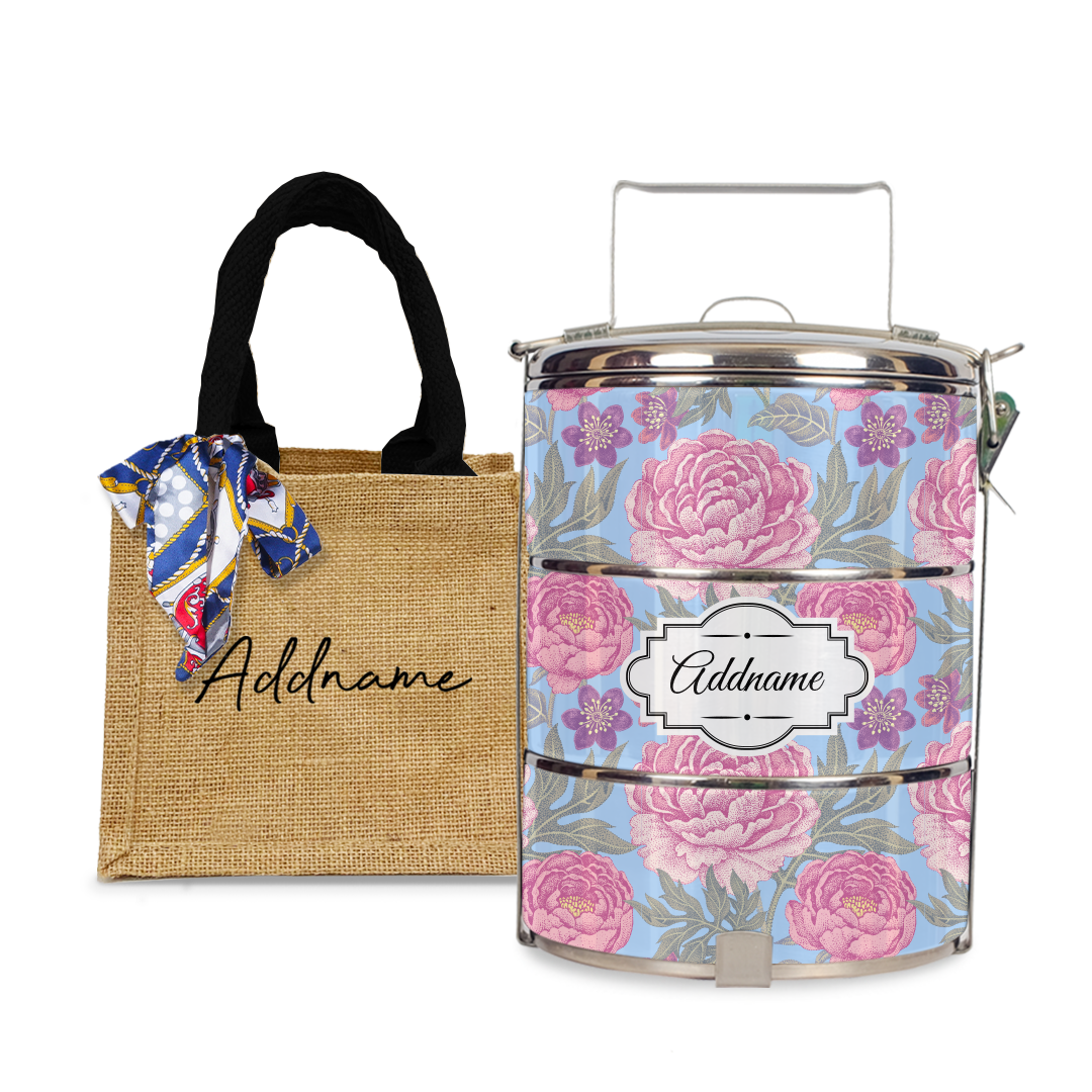 Peony Flower Tiffin Carrier