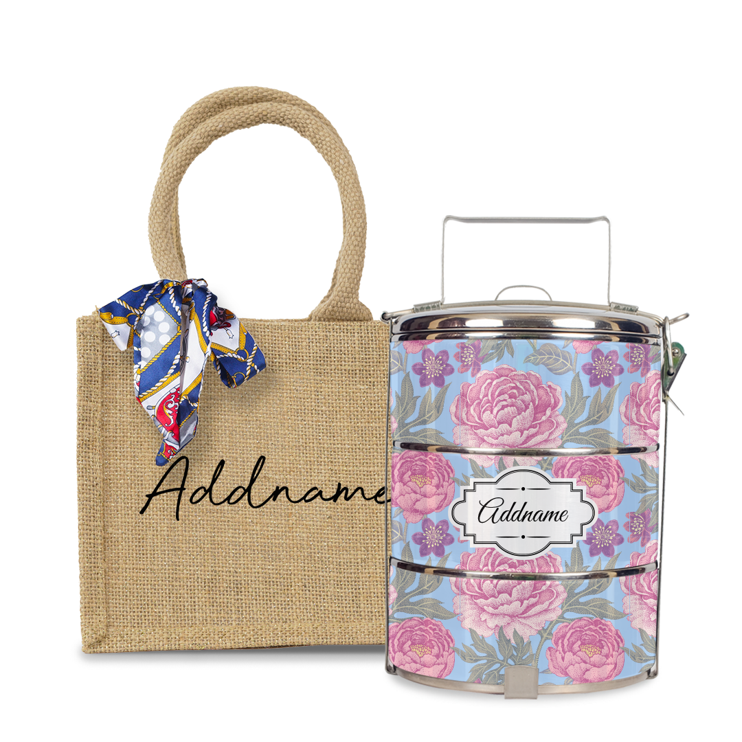 Peony Flower Tiffin Carrier