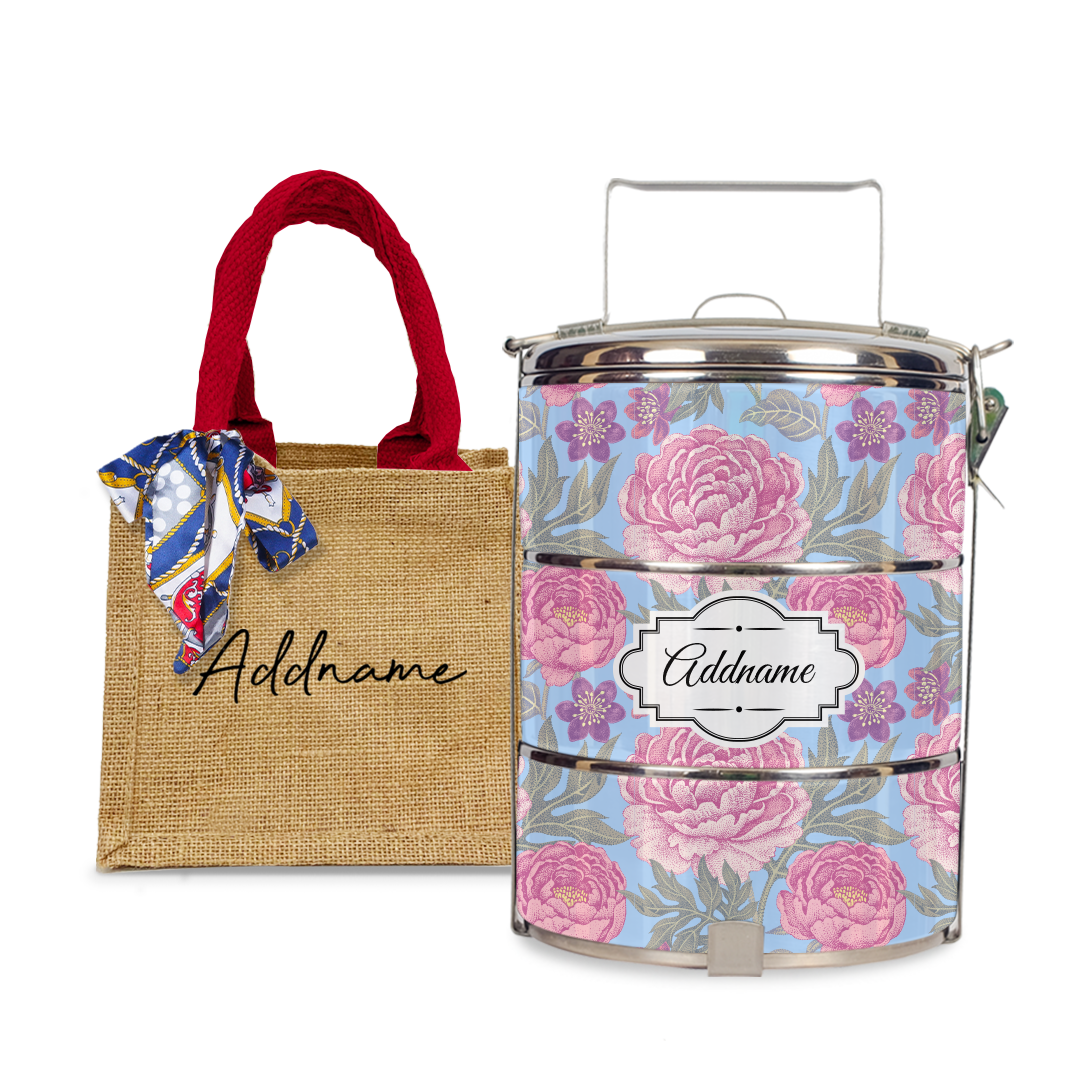 Peony Flower Tiffin Carrier