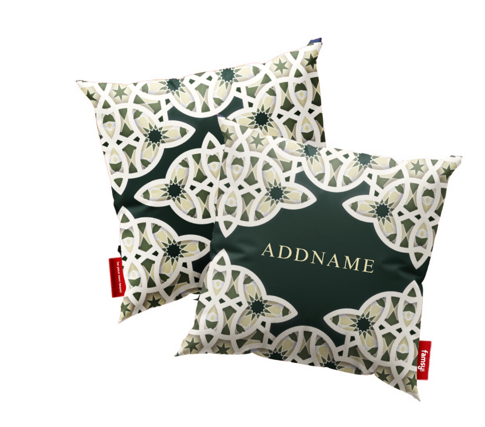 Ratu Series - Green Full Print Cushion Cover with Inner Cushion