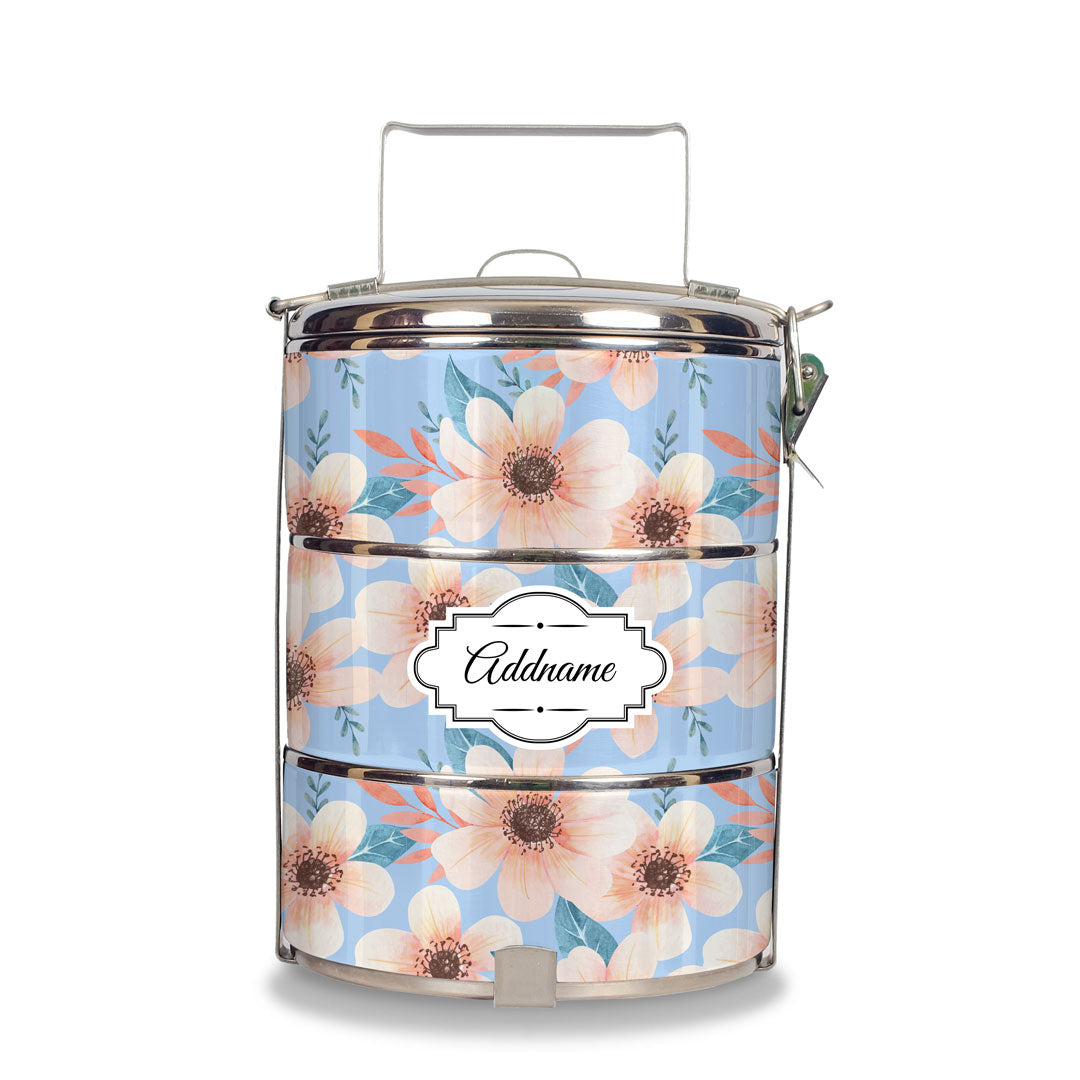 Pink Windflower Tiffin Carrier