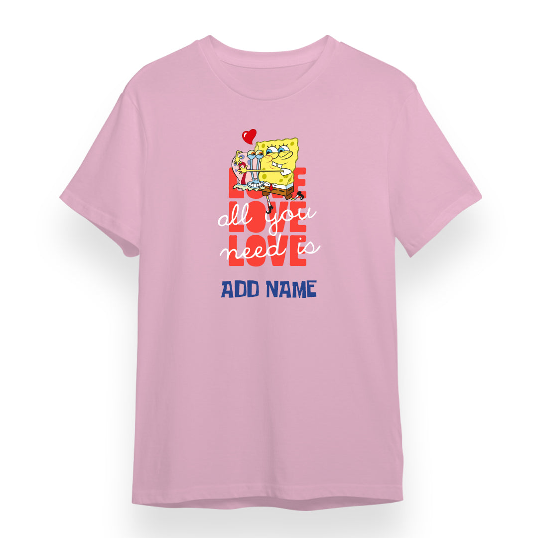 SpongeBob - All You Need Is Love Personalized Adult T-Shirt
