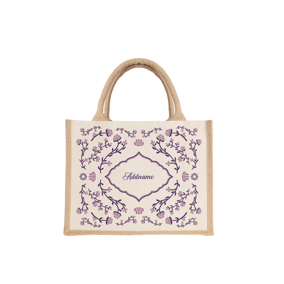 Dang Anum Series - Ancient Purple Half Lining Small Jute Bag