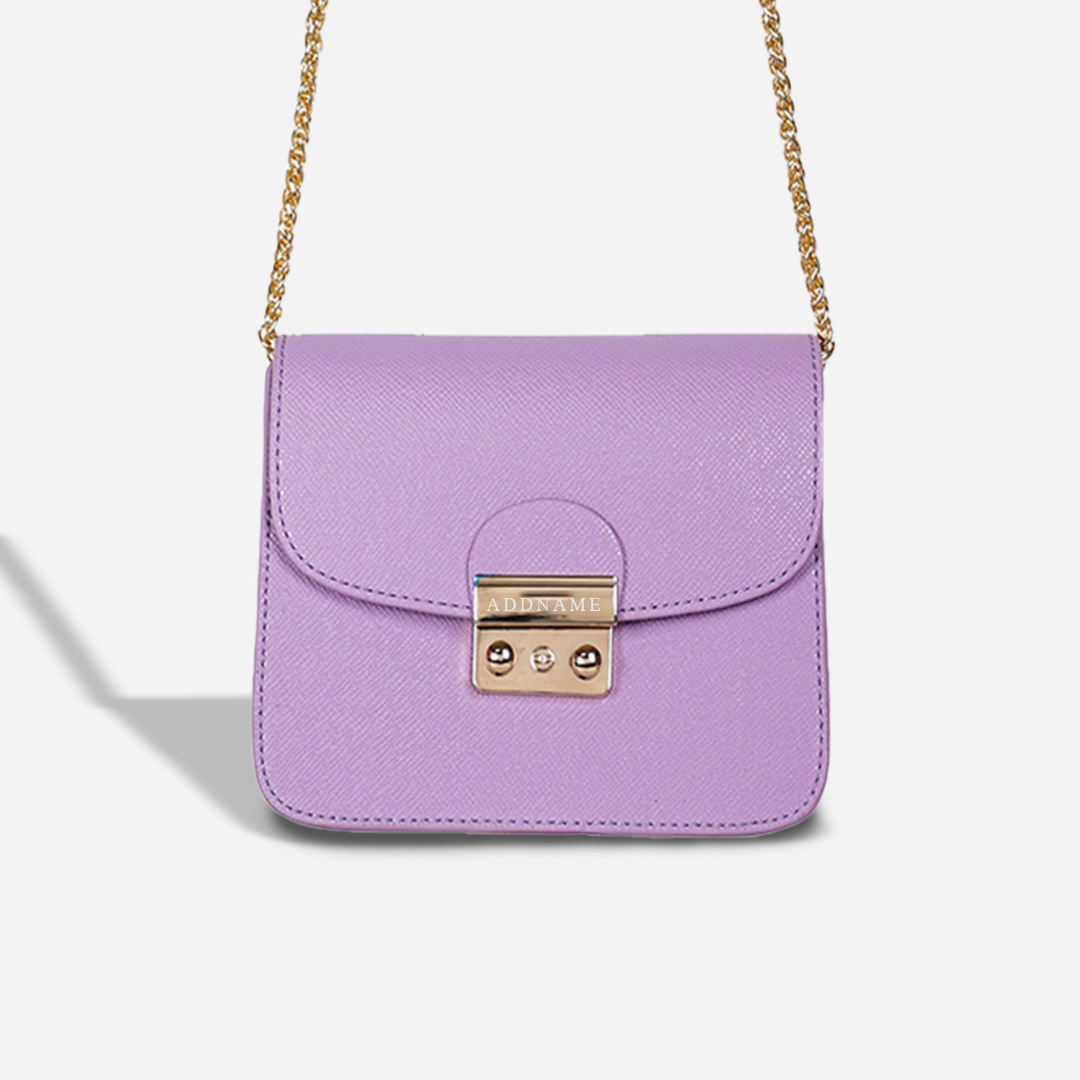 Kelly Chain Sling Bag with Personalisation - Mauve