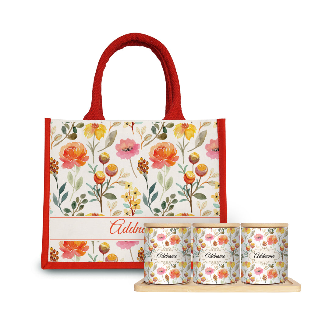 Carnelian Canister with Half Lining Small Jute Bag