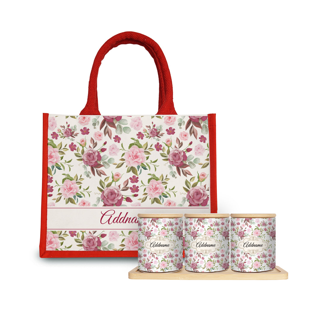 Ruby Canister with Half Lining Small Jute Bag