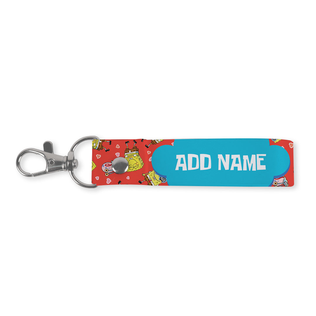 SpongeBob - Get Happy Pattern Personalized Keychain Lanyard