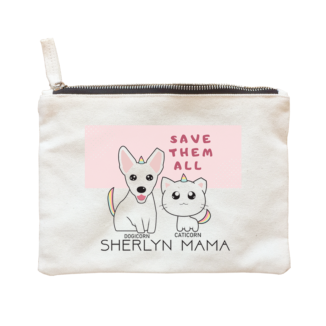 Raya Cute Animals Big Family Wishes Selamat Hari Raya Aidilfitri Zipper Pouch