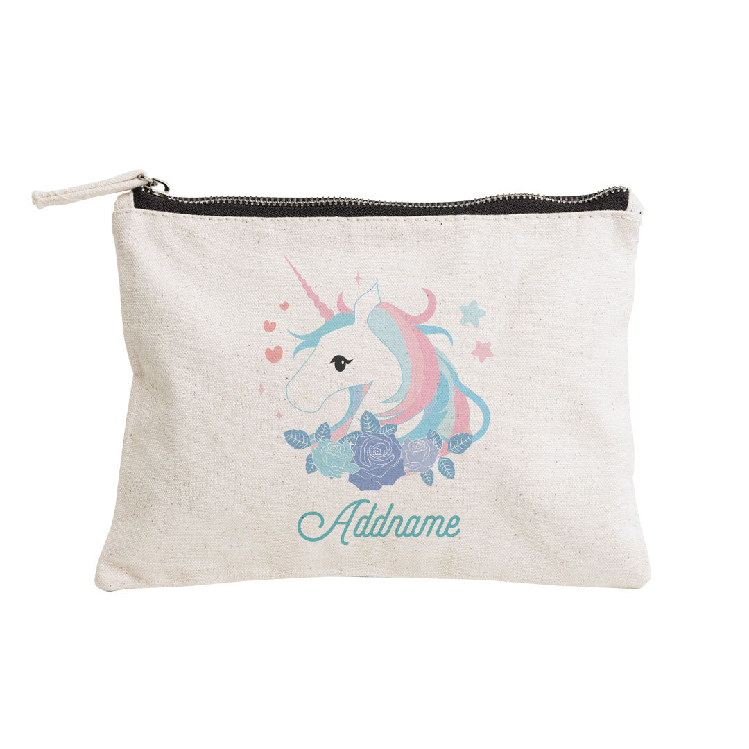 Unicorn Series Blue Unicorn Zipper Pouch