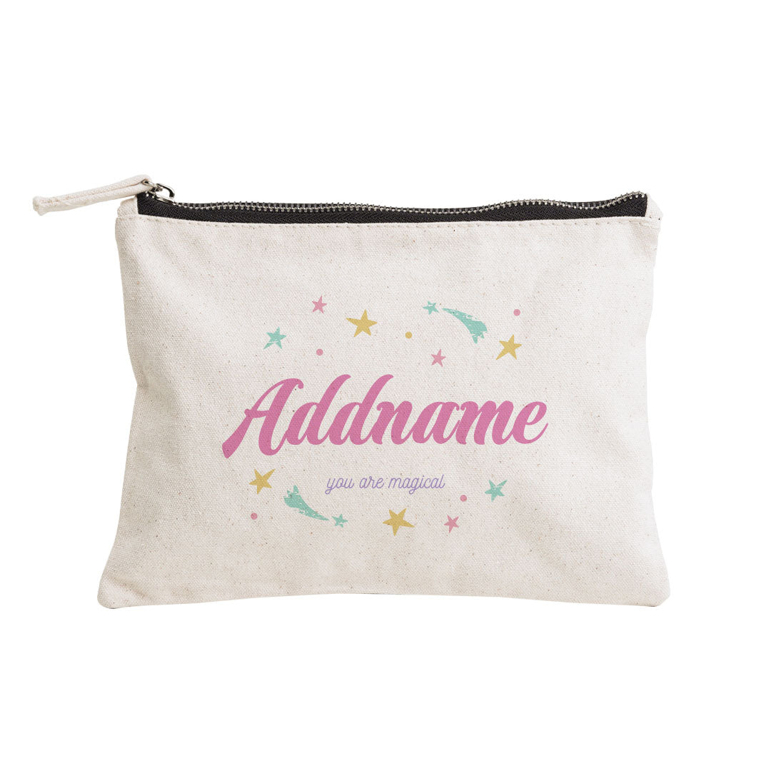 Unicorn Series Pink Typography Zipper Pouch