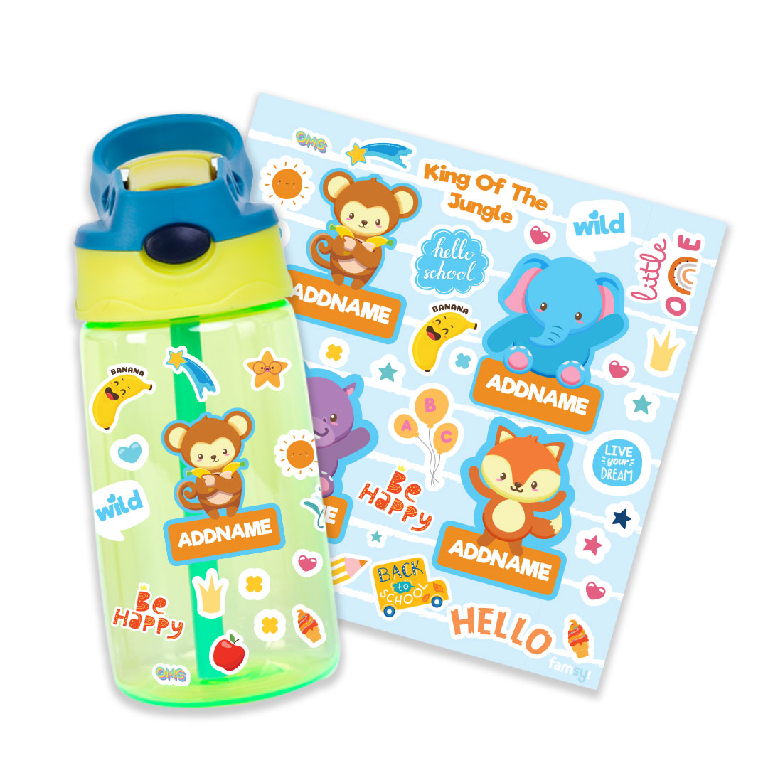 Safari Animals Green Kiddies Bottle