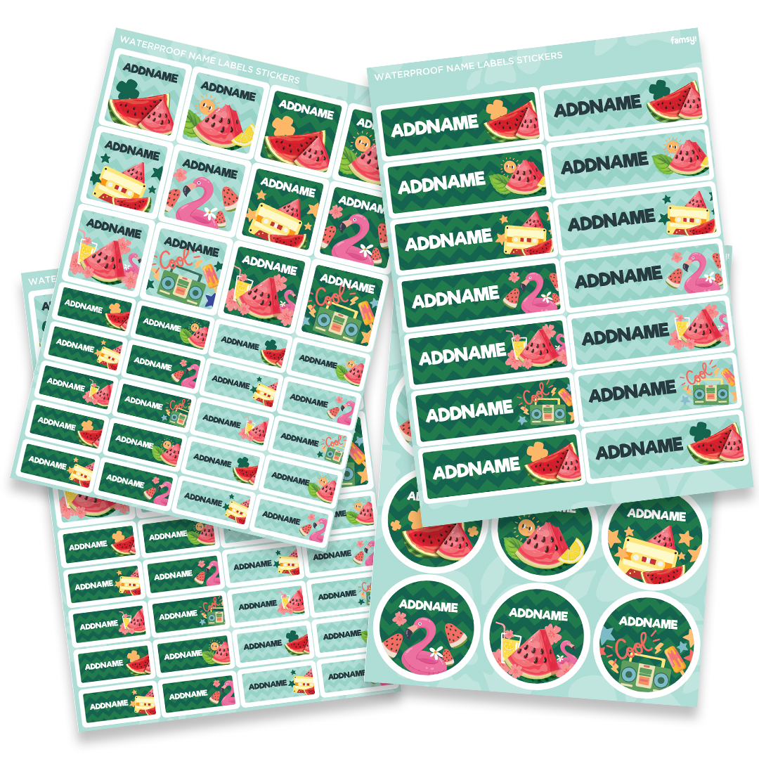 Juicy Watermelon Waterproof Name Label Sticker