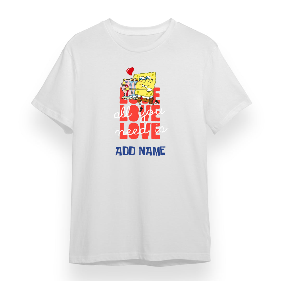 SpongeBob - All You Need Is Love Personalized Adult T-Shirt
