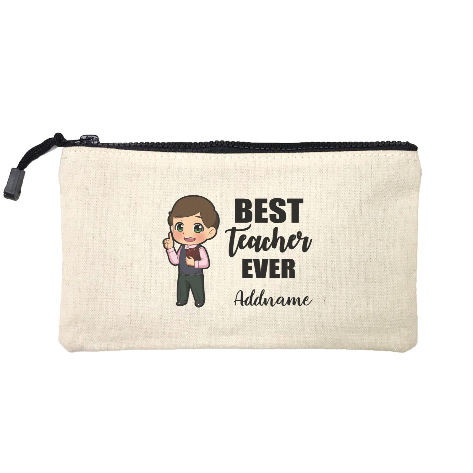 Chibi Teachers Chinese Man Best Teacher Ever Addname Mini Accessories Stationery Pouch