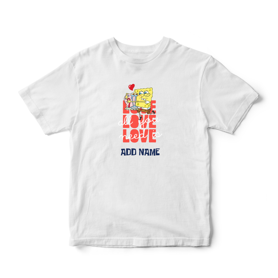 SpongeBob - All You Need Is Love Personalized Kids T-Shirt