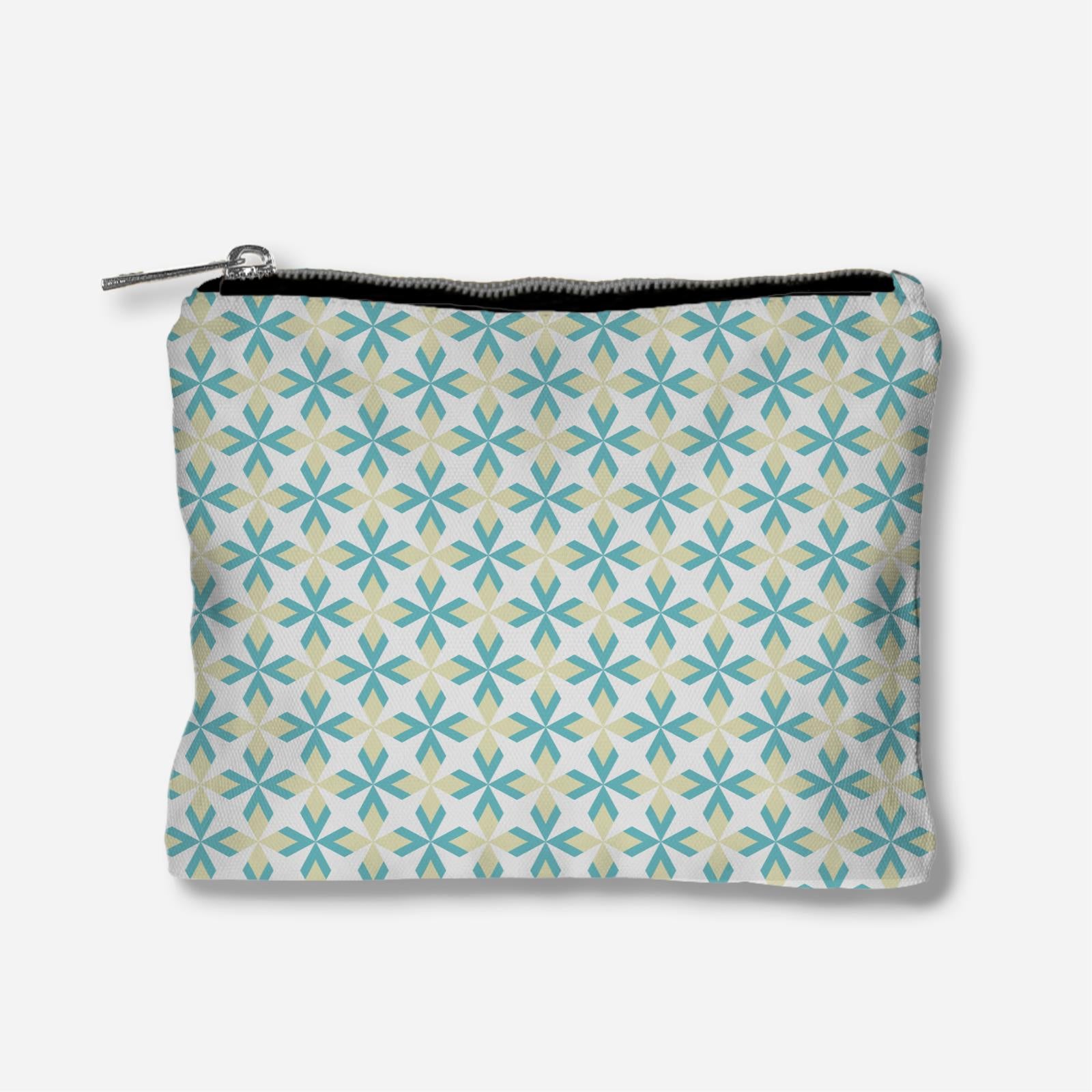 Ixora Series Full Print Zipper Pouch - Teal