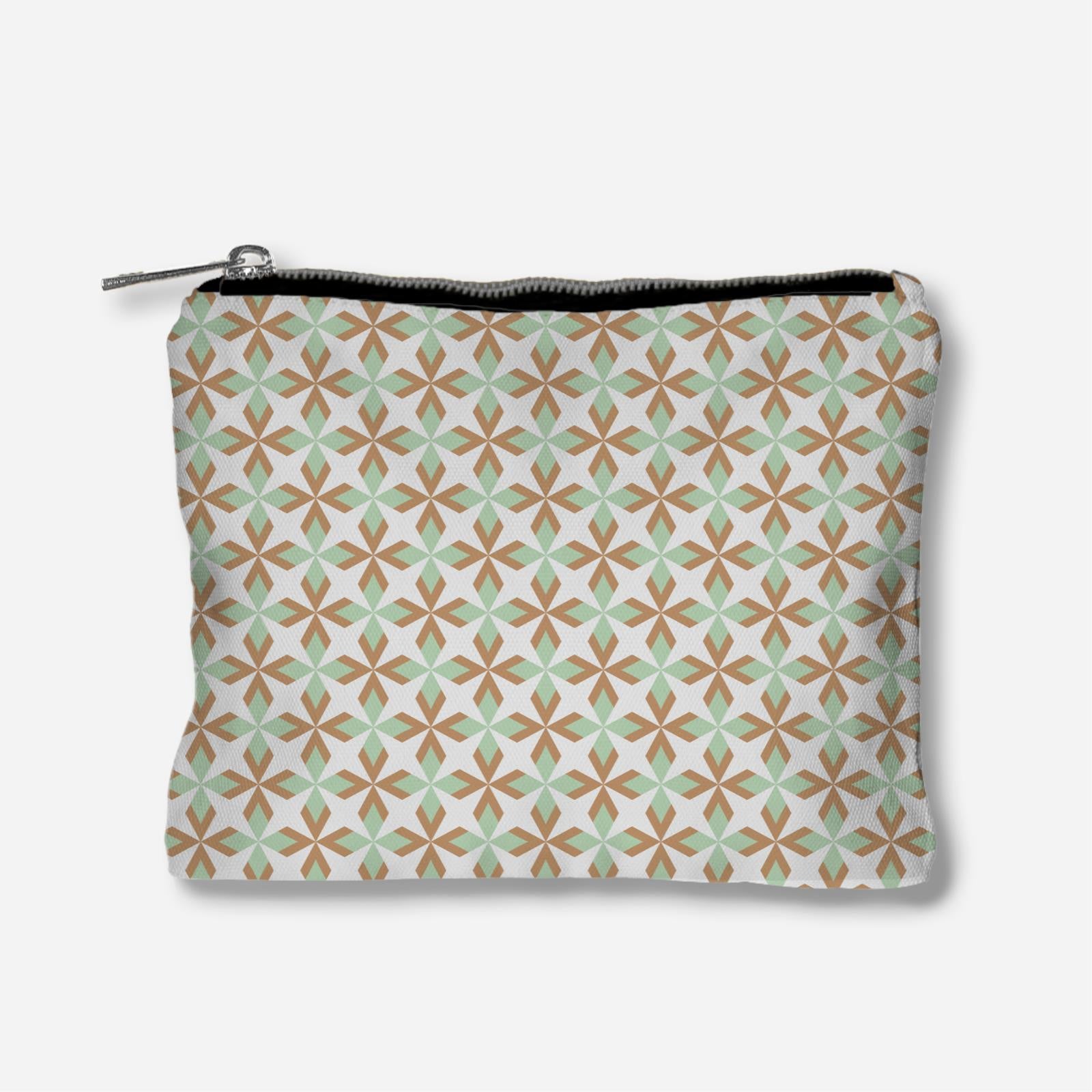 Ixora Series Full Print Zipper Pouch - Brown