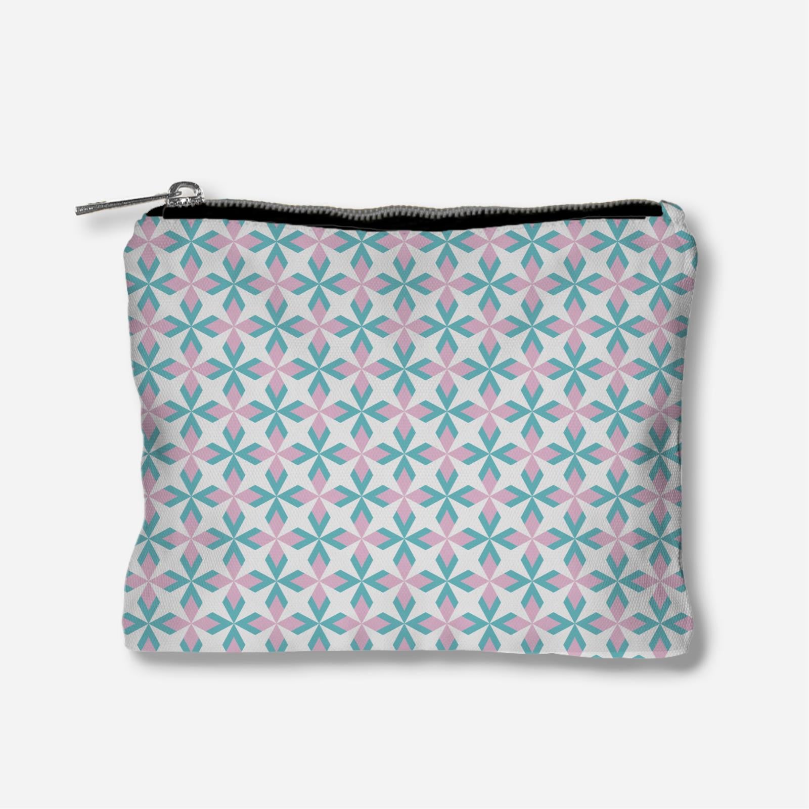 Ixora Series Full Print Zipper Pouch - Light Pink