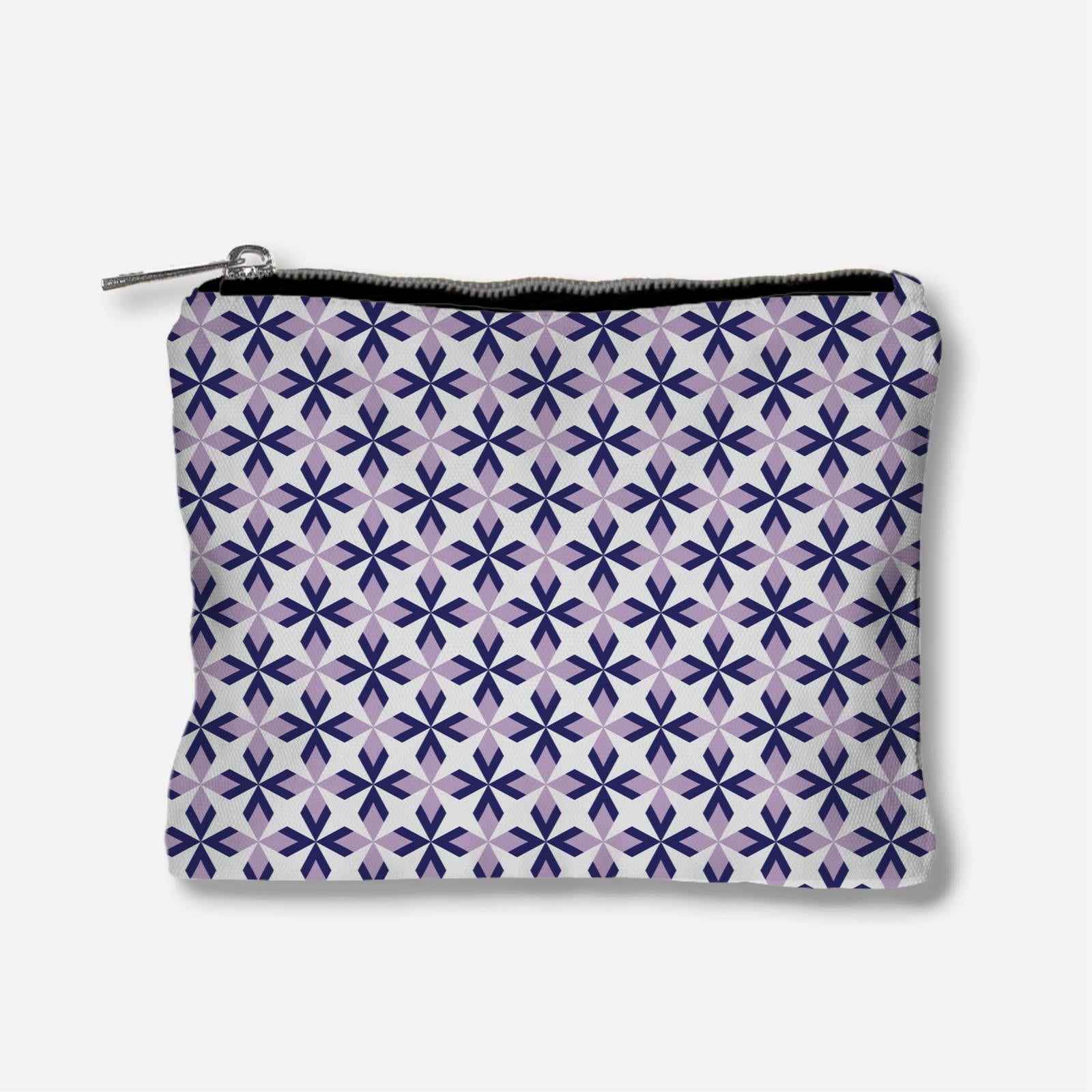 Ixora Series Full Print Zipper Pouch - Purple