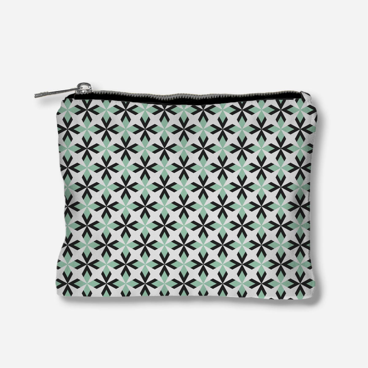 Ixora Series Full Print Zipper Pouch - Black