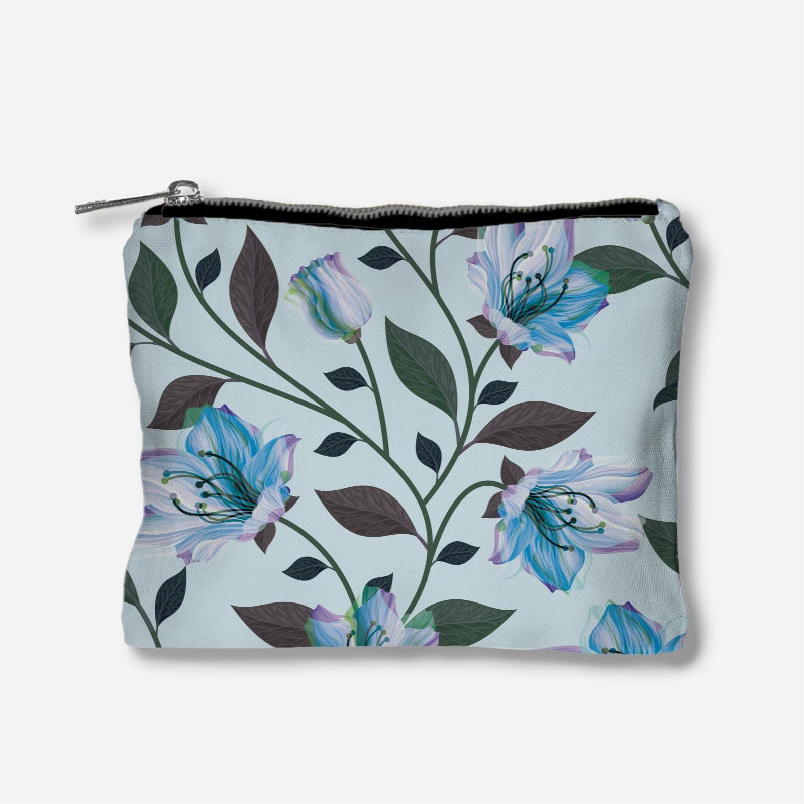 Classic Kesuma Full Print Zipper Pouch - Icy Blue