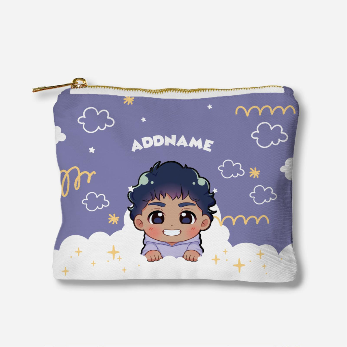 Chibi Me Series Full Print Zipper Pouch - Indian Male