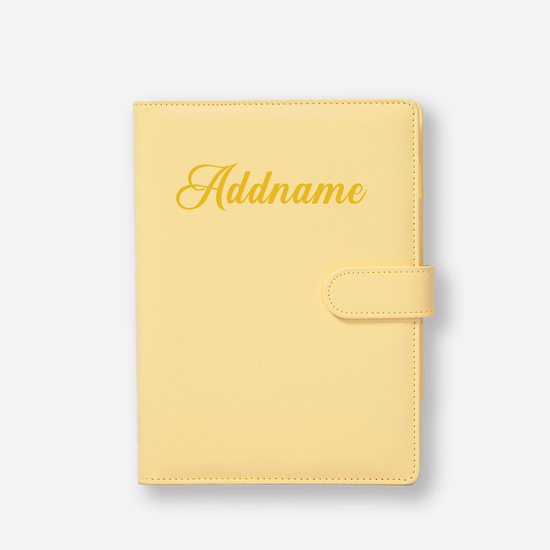 Personalised Notebook with Refillable Pages (Lemon)