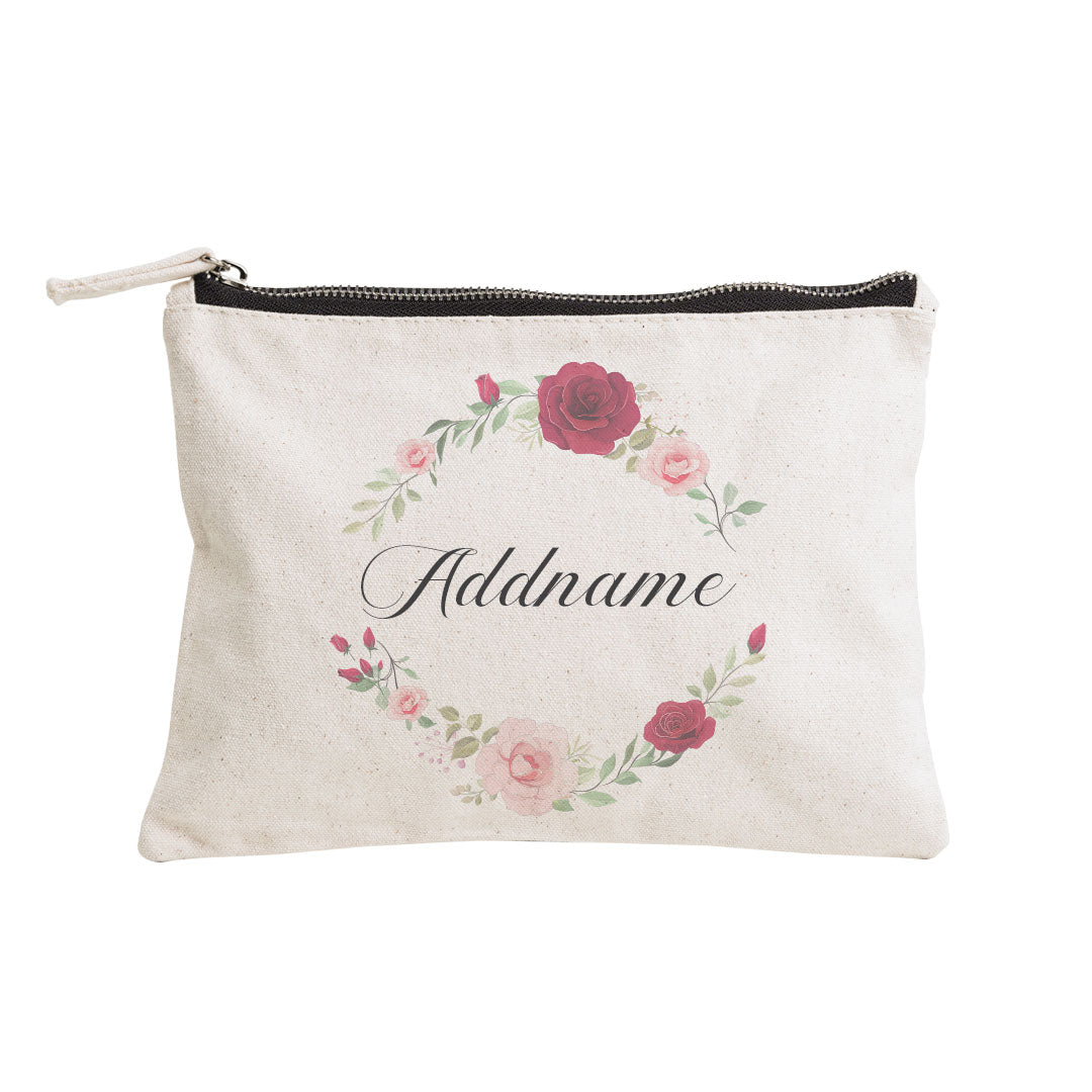 Luxurious Flower Wreath Zipper Pouch
