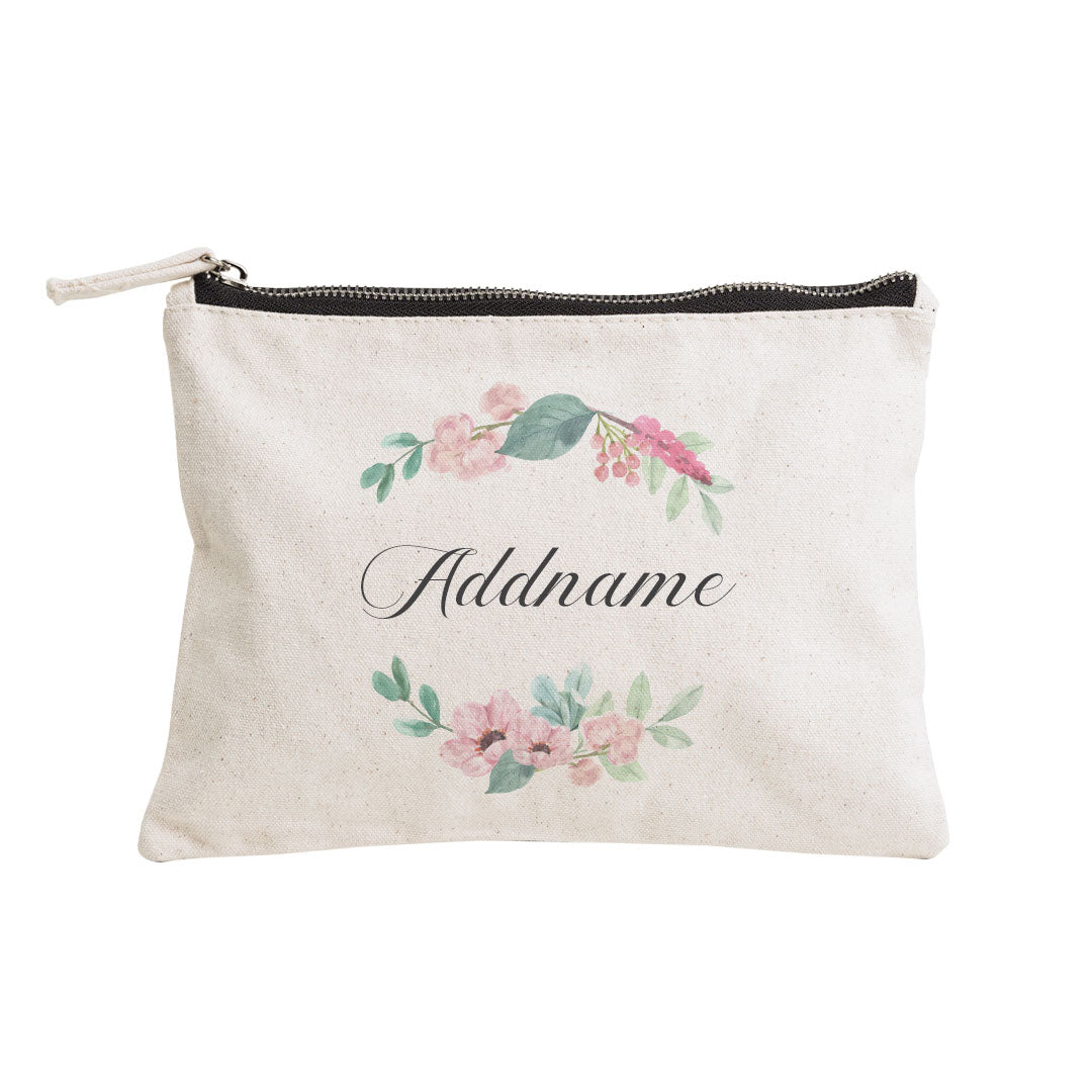Beautiful Flower Wreath Zipper Pouch