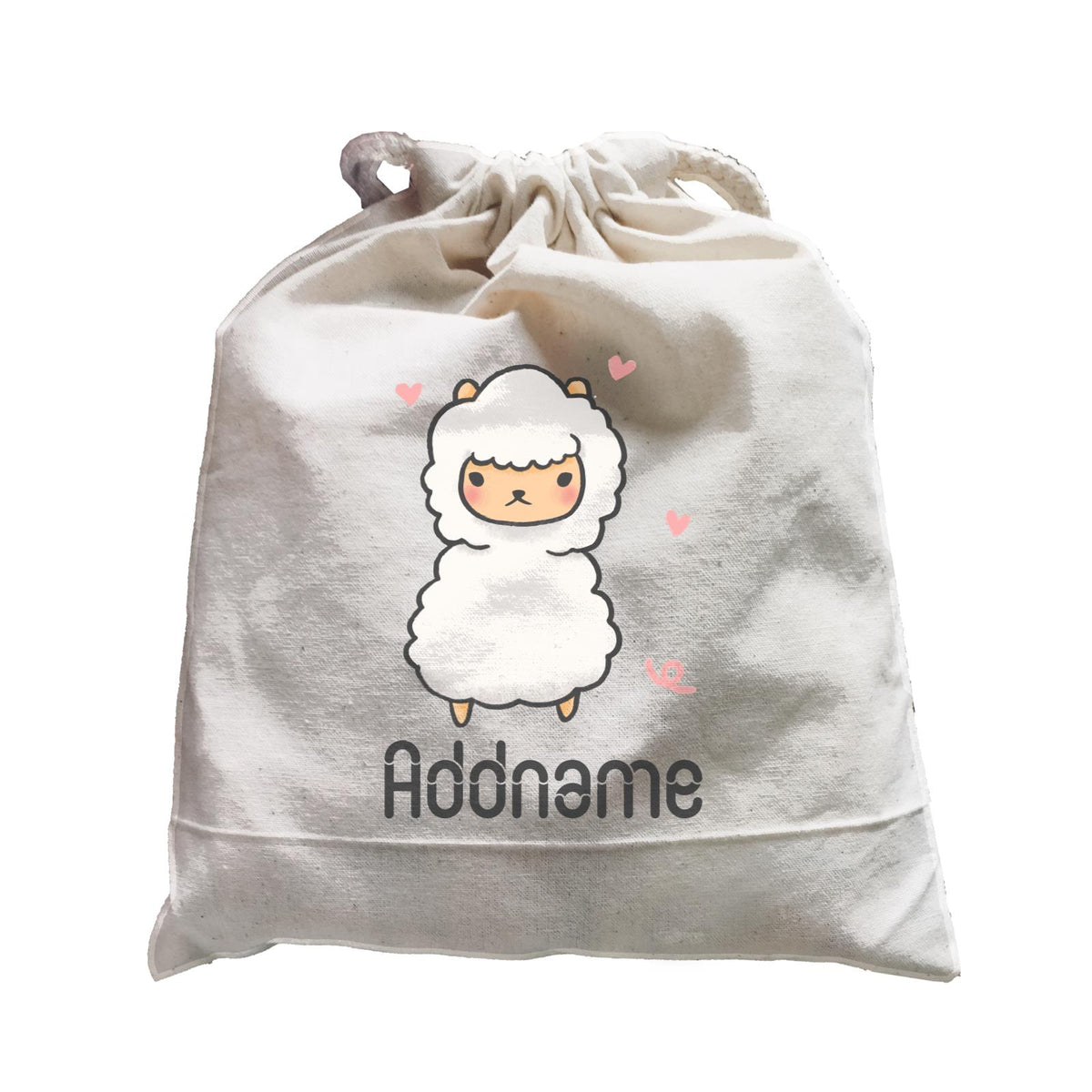 Cute Hand Drawn Style Alpaca Addname Satchel