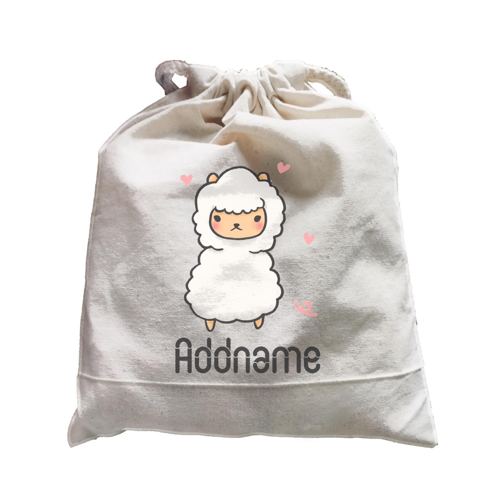 Cute Hand Drawn Style Alpaca Addname Satchel