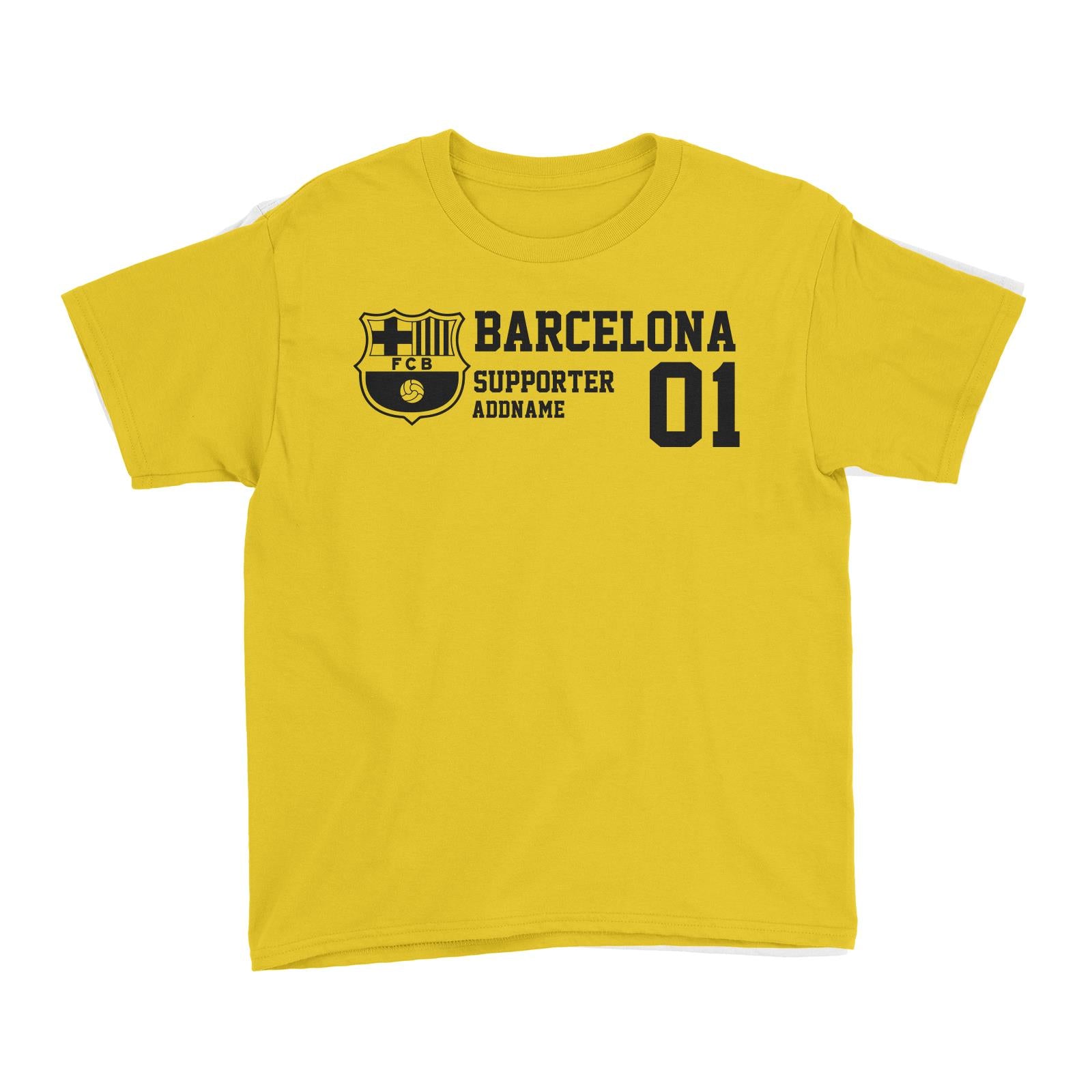 Barcelona Football Logo Supporter Addname Kid's T-Shirt