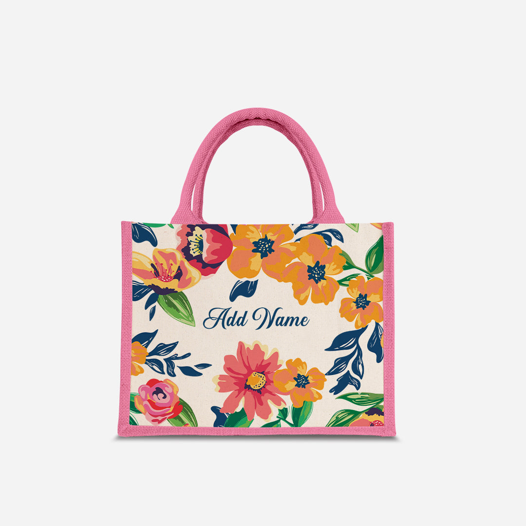 Deborah Series Half Lining Small Jute Bag - Celeste Light Pink