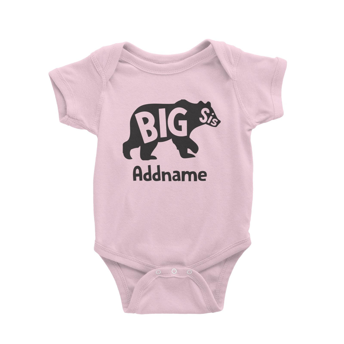 Big Sis Bear Silhouette Baby Romper