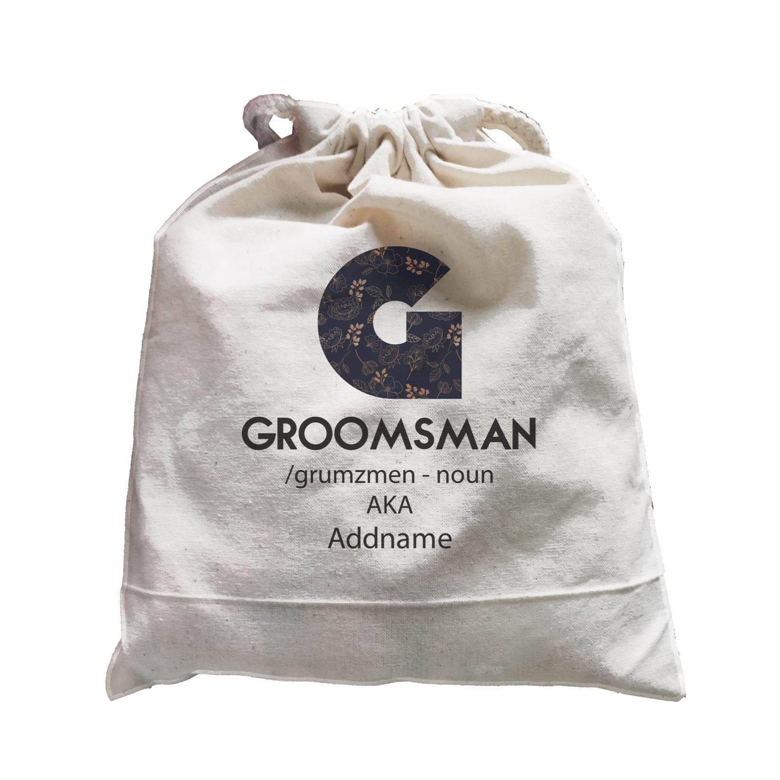 Wedding Troop Western B Floral Pattern Groomsman Addname Satchel