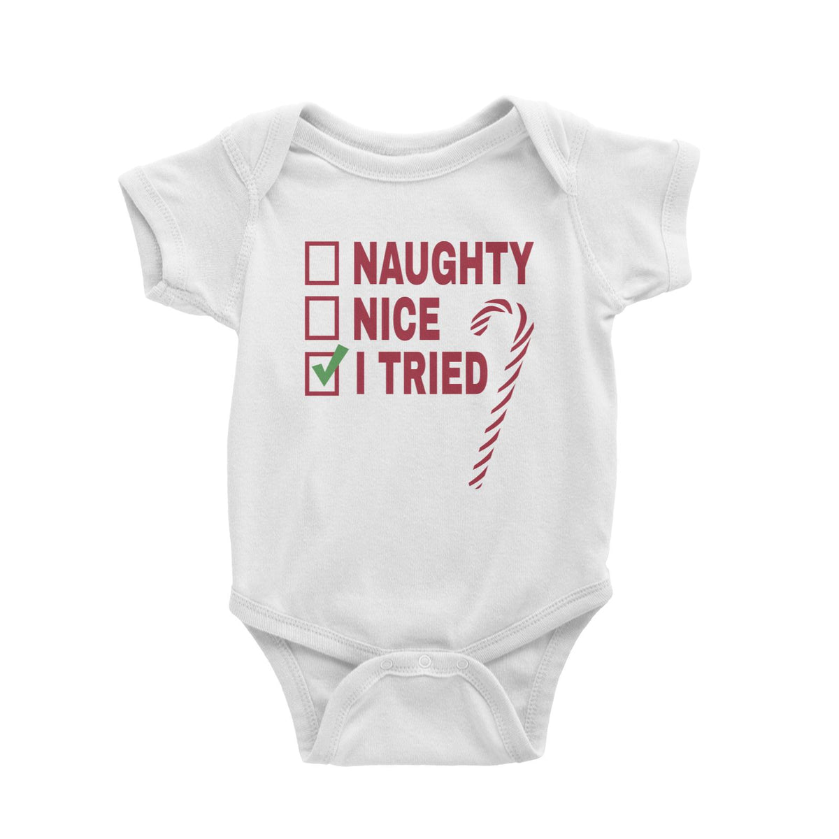 Naughty Nice I Tried Baby Romper Christmas