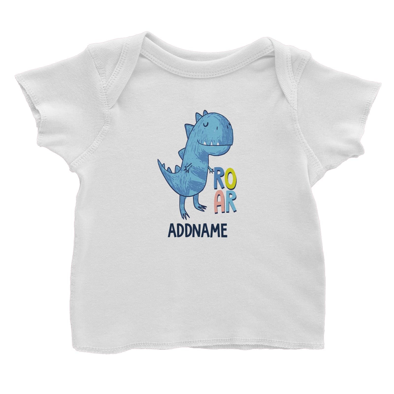 Cool Vibrant Series Roar Dinosaur Addname Baby T-Shirt [SALE]