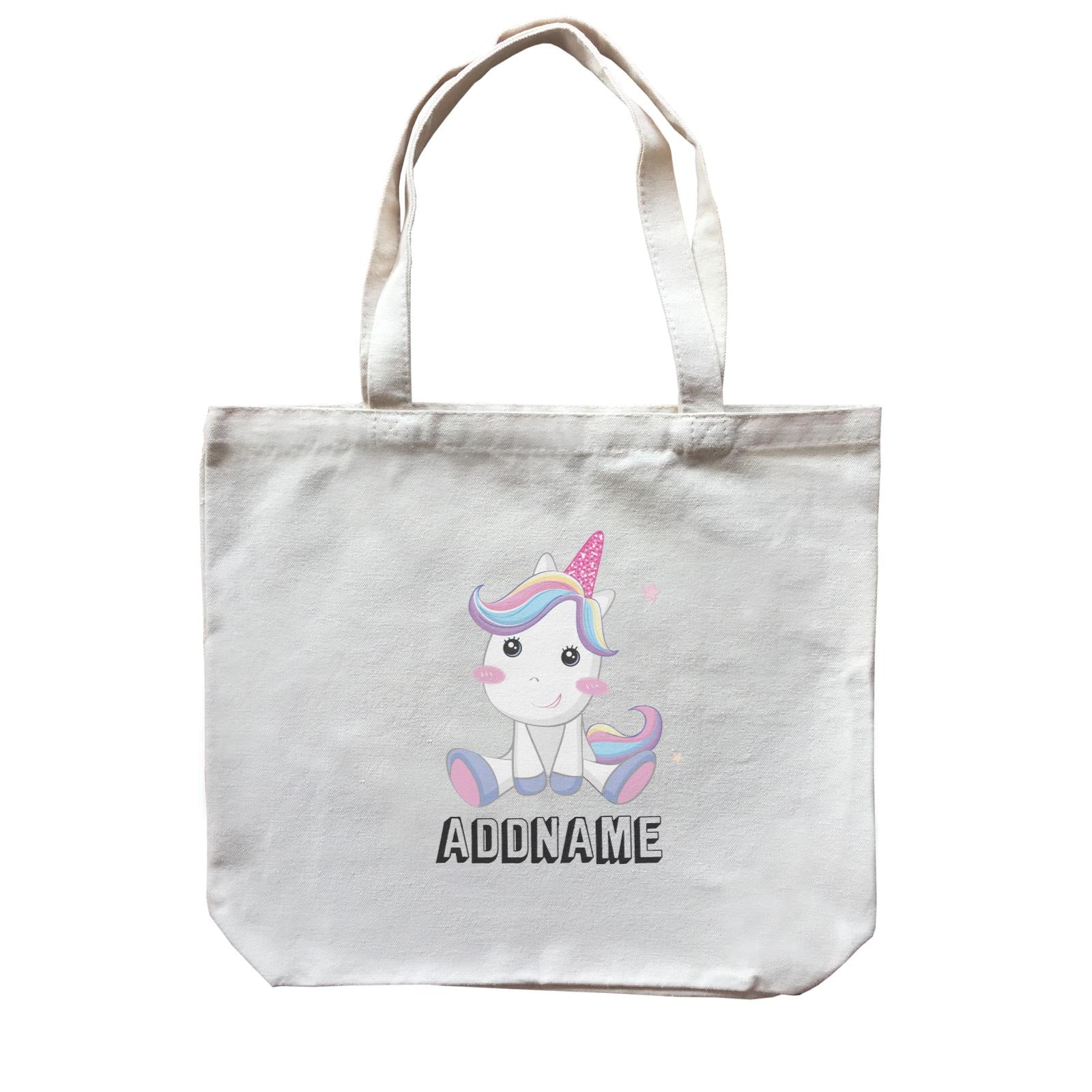 Birthday Unicorn Cute Looking Addname Canvas Bag